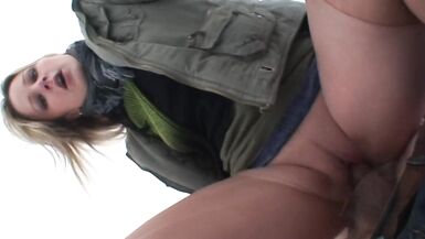 Blonde has public sex with old stranger - 15 image