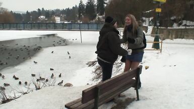Blonde has public sex with old stranger - 2 image