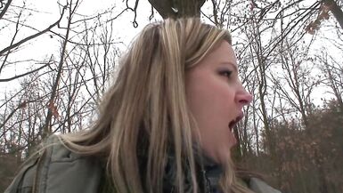 Blonde has public sex with old stranger