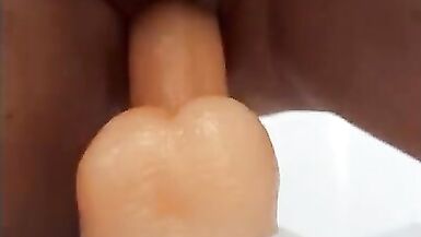 Sexy Bbw playing with her dildo and vibrator to orgasm - 5 image