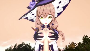Genshin Impact: Lisa BlowJob And TitJob CumShot Hentai - 11 image