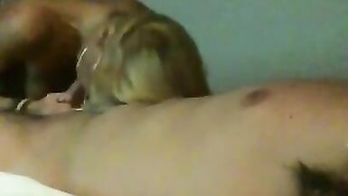 Sexy blonde amateur milf being sucking and fucking huge cock - 13 image