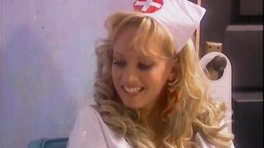 Blonde slut in nurse outfit gets fucked by bald cowboy - 2 image