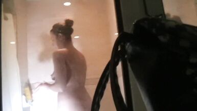 Me taking a shower while hubby films. Watch till end for a special message! - 2 image