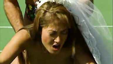 Stunning inexperienced big tit bride is licked by tennis coach - 12 image