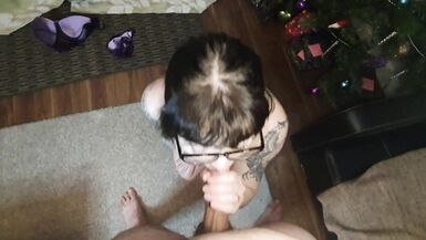 MILF Christmas Blowjob and Facial POV view - 11 image