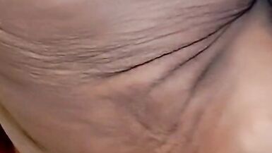 Putting on my panty see my hairy mature pussy from bottom up - 2 image
