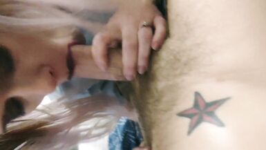 POV Small Submissive Blonde Wife giving Sloppy Wet Blowjob - 9 image
