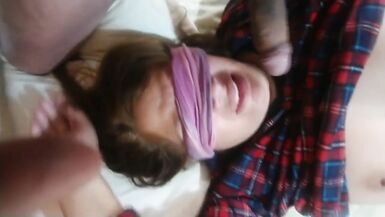 My friend puts his big cock in my wife's mouth and cums - 11 image