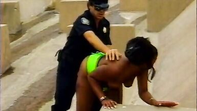 Slutty ebony babe banged by dirty policeman - 6 image