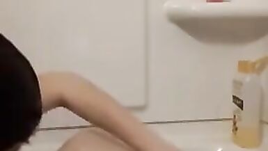 shaving my sexy legs with pink disposable razor - 12 image