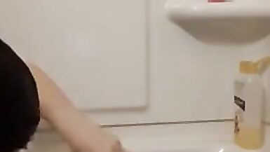 shaving my sexy legs with pink disposable razor - 13 image