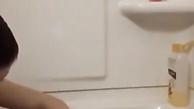 shaving my sexy legs with pink disposable razor - 15 image