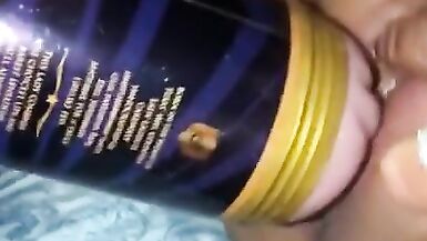 Juicy wet fleshlight tribbing pussy play - 14 image
