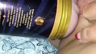 Juicy wet fleshlight tribbing pussy play - 3 image