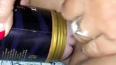 Juicy wet fleshlight tribbing pussy play - 9 image