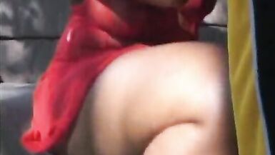Marvellous brunette non european chick gets dick in the yard - 4 image