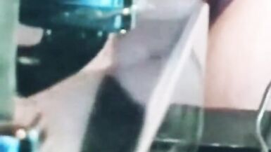 Big booty pounded by fuck machine