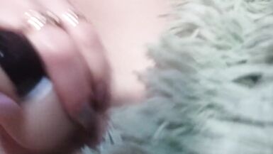 Amateur blonde sucking and fucking a big dildo - 13 image