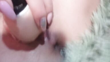 Amateur blonde sucking and fucking a big dildo - 14 image