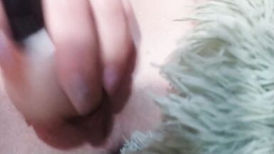 Amateur blonde sucking and fucking a big dildo - 9 image