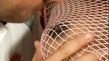 Black c-cup hottie gets off being double-penetrated by two w - 4 image