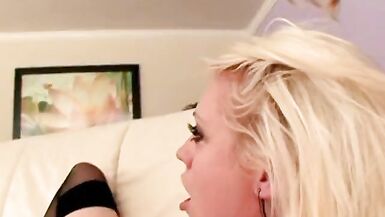 Blonde slides her tongue deep inside her sexy GF's pussy - 10 image