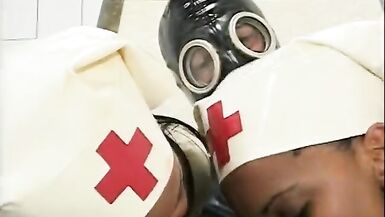 Guy with only his tool exposed gets fucked by four nurses - 6 image