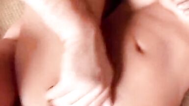 Guy cums on brunette's massive oiled tits after steamy sex - 15 image