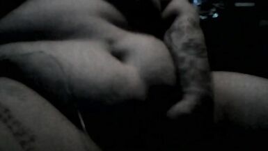 masturbating with thick black vib