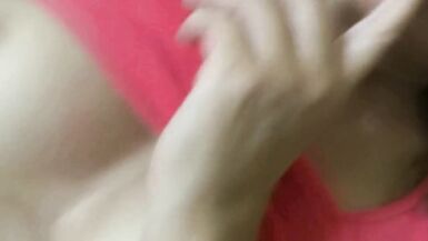 Stepmother masturbates next to stepson and cums on her tits - 14 image