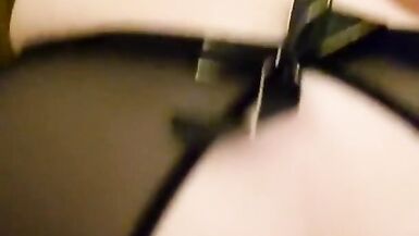 POV Hot brunette sucks and gets fucked doggystyle until he creampies - 13 image