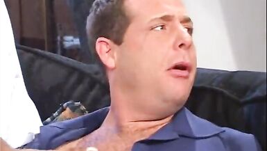 Black busty nurse loves to blow and ride white patient's cock