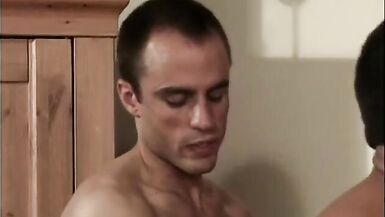 Horny guy gets his cock sucked by buff stud then fucks - 10 image