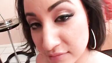 Guy stuffs his cock and mouth fucks hot girl with big tits then fucks her - 13 image