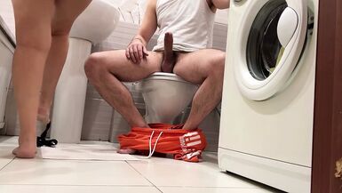 I went to the toilet and sat on the dick - 1 image