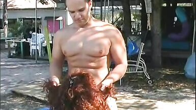 Horny dude fucks red pussy while hot babe rub her clitoris - 5 image