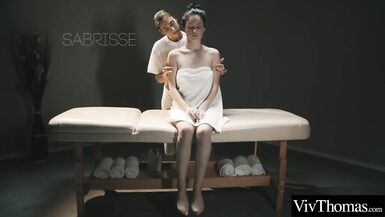 Sexy Masseuse Brings Busty Teen to Orgasm by Fingering her Hot Pussy - 2 image