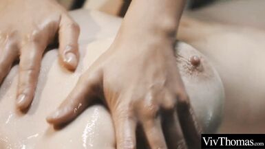 Sexy Masseuse Brings Busty Teen to Orgasm by Fingering her Hot Pussy - 3 image
