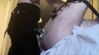 Marc gets pegged on the bed by his brazilian wife - 4 image