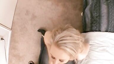 Blonde backs her tight cunt on big cock - 4 image