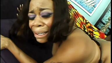 Black stud loving it as he gets his huge dick deep inside horny milf as he fucks - 1 image