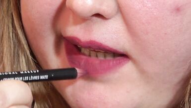 Chubby milf paints lips and changes into a sexy outfit. Homemade fetish and big booty and close up face. - 2 image