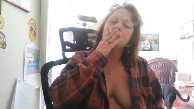Morning Smoke and Masturbation in the Desk Chair... - 4 image