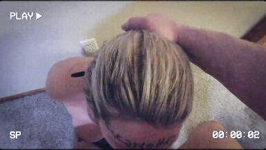 Brutal BDSM VHS tape shows a pregnant whore being deepthroated and facilized by her captor - 4 image