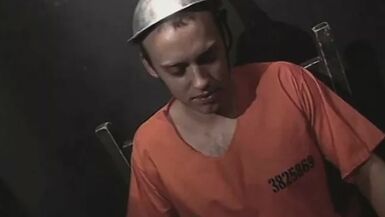 Lusty brunette gets deep anal pumping by a horny convict - 1 image