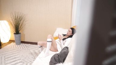 Spying on stepsister while she masturbates - 2 image