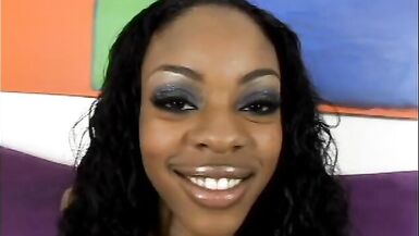 Black stud wearing glasses fucks shaved cunt of sexy ebony teen - 2 image
