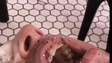 Whores with massive tits and cleavage wearing latex bind and gag a guy in hot fetish sex scene - 1 image