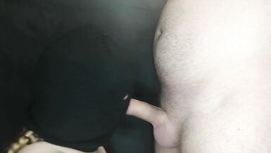 Woman sucks juicy cock of her masked boyfriend! Cum without taking it out! - 10 image